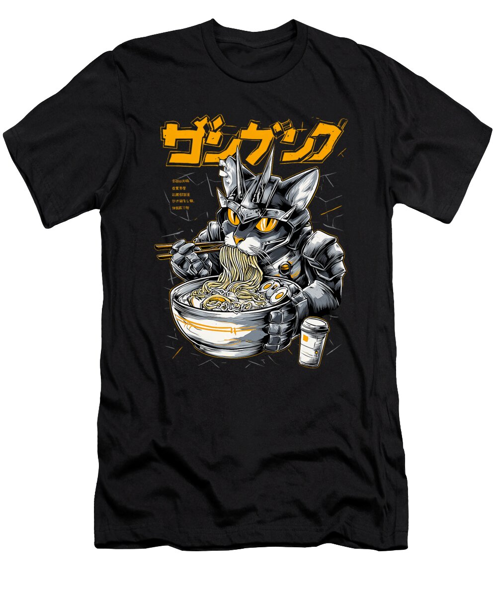 1 Cyberpunk Cat Japan Streetwear Y2K Anime Manga Zyneu Gangd T-Shirt