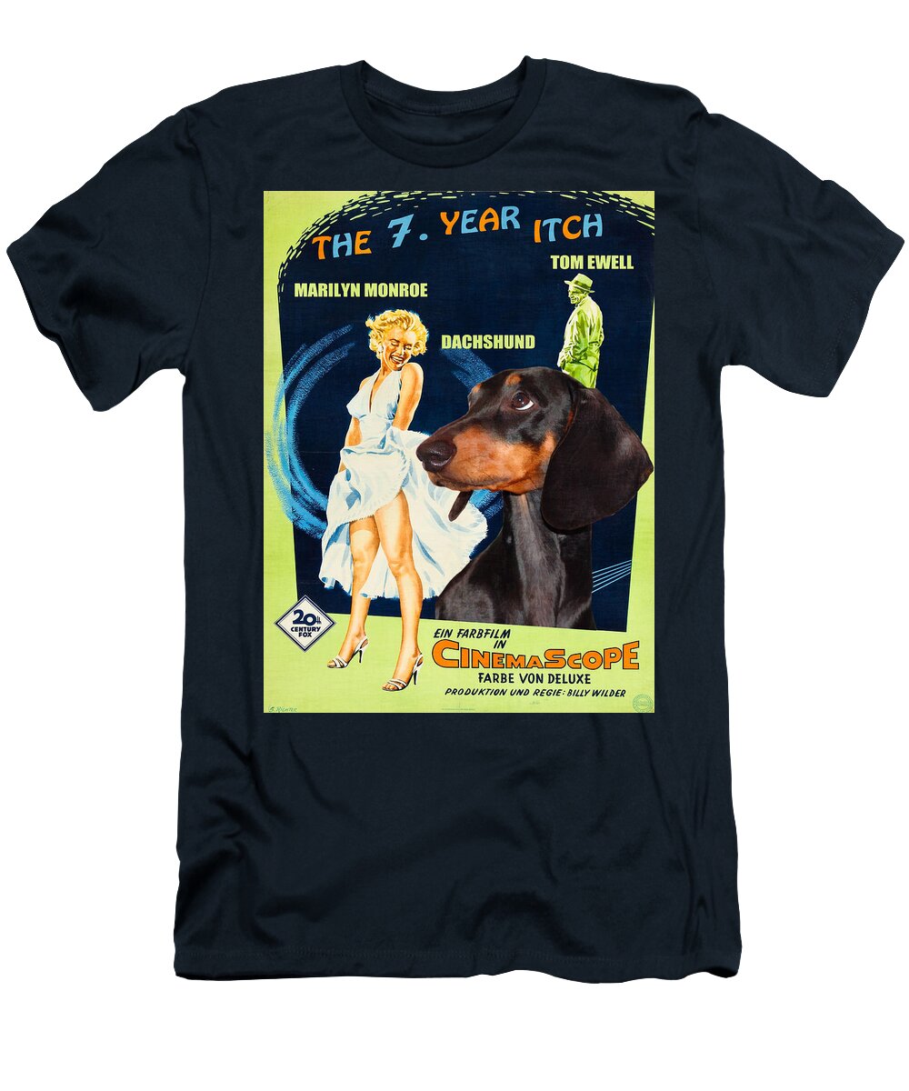 1 Dachshund Art Canvas Print the Seven Year Itch Movie Poster Sandra Sij T-Shirt