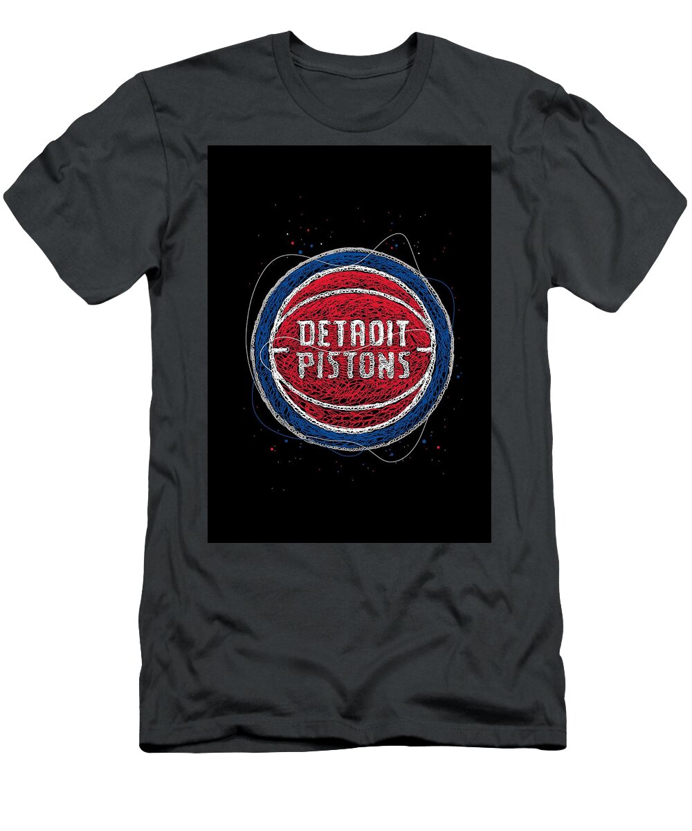 1 Detroit Pistons Basketball NBA Logo Symbol Erwin Saputra T-Shirt
