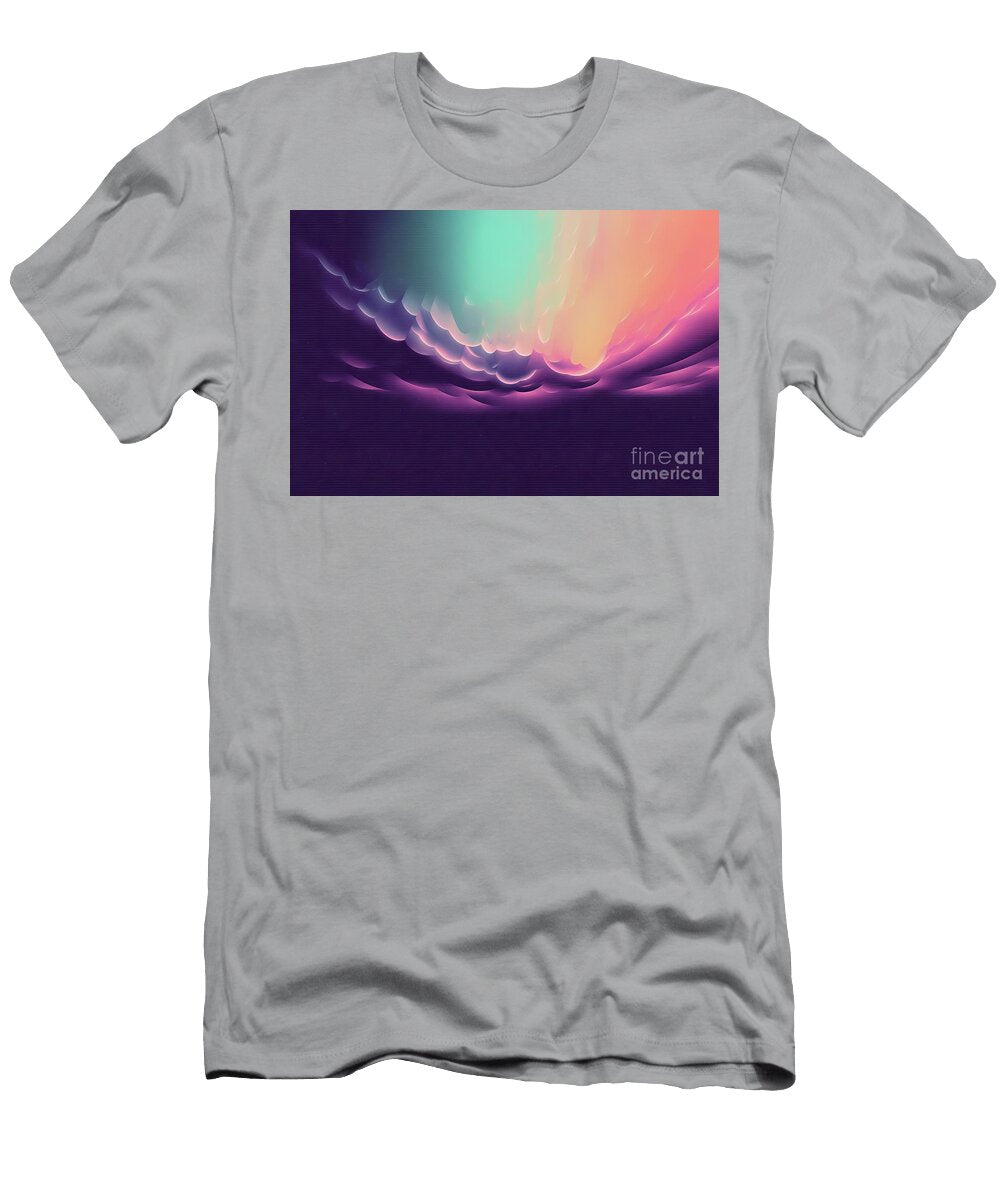 1 Digital Noise Gradient Nostalgia Vintage 70s 80s Style Abstract Lo Fi Background Retro Wave Synthwave Wallpaper Template Print Minimal Minimalist Blue Black Beige Purple Pink Color N Akkash T-Shirt
