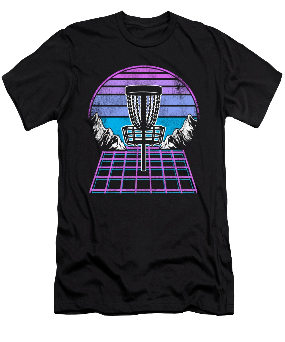 1 Disc Golf Synthwave 90s Vintage Retrowave Sunset Lisa Stronzi T-Shirt