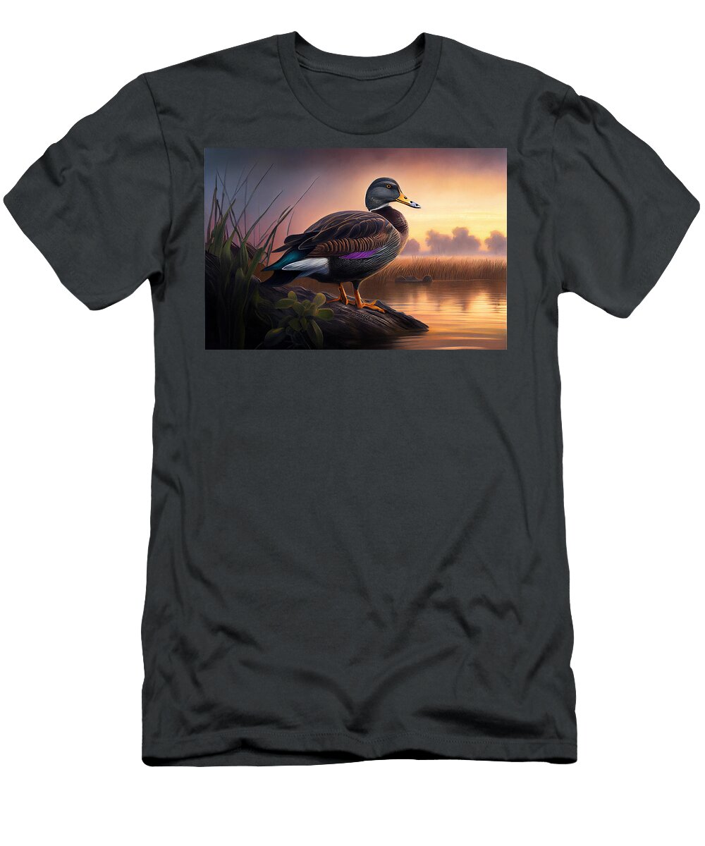 1 Dusky Duck Anas Obscura in a Jack Kirby and Jo By Asar Studios Celestial Images T-Shirt