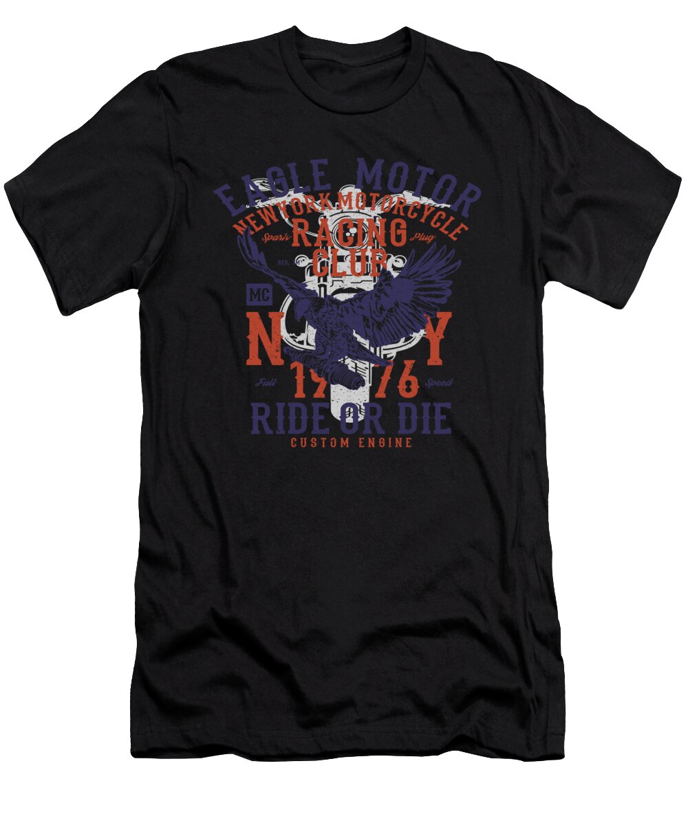 1 Eagle Motor Motorcycle Racing Club Dirt Bike Motor Florian Dold Art T-Shirt