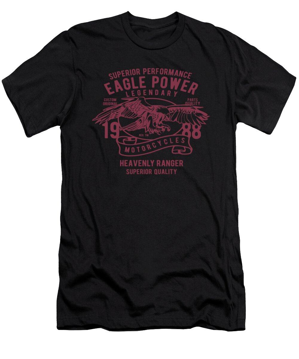 1 Eagle Power Motorcycle Rider Dirt Bike Motor Florian Dold Art T-Shirt