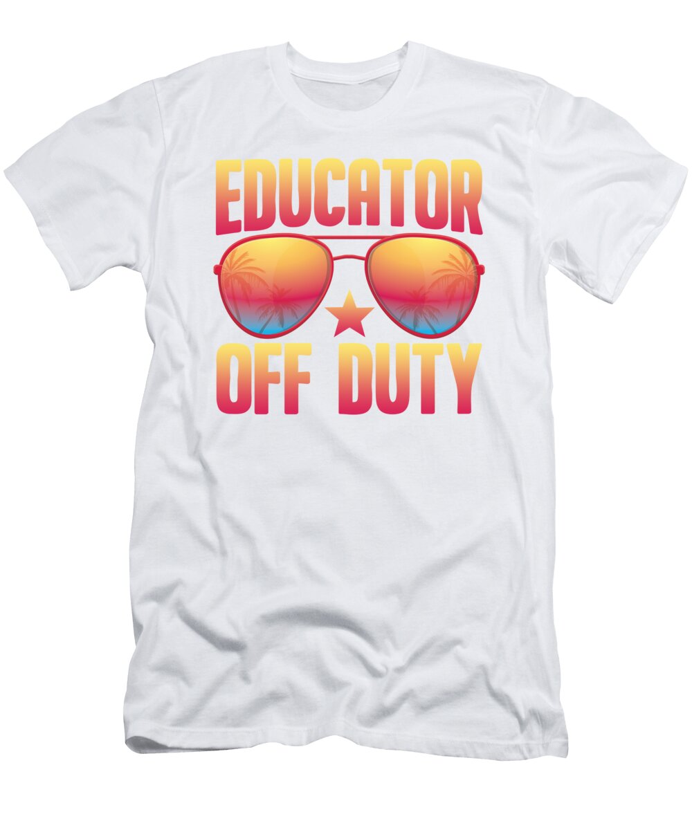 1 Educator Off Duty Teaching Sunglass Retro Teacher Florian Dold Art T-Shirt