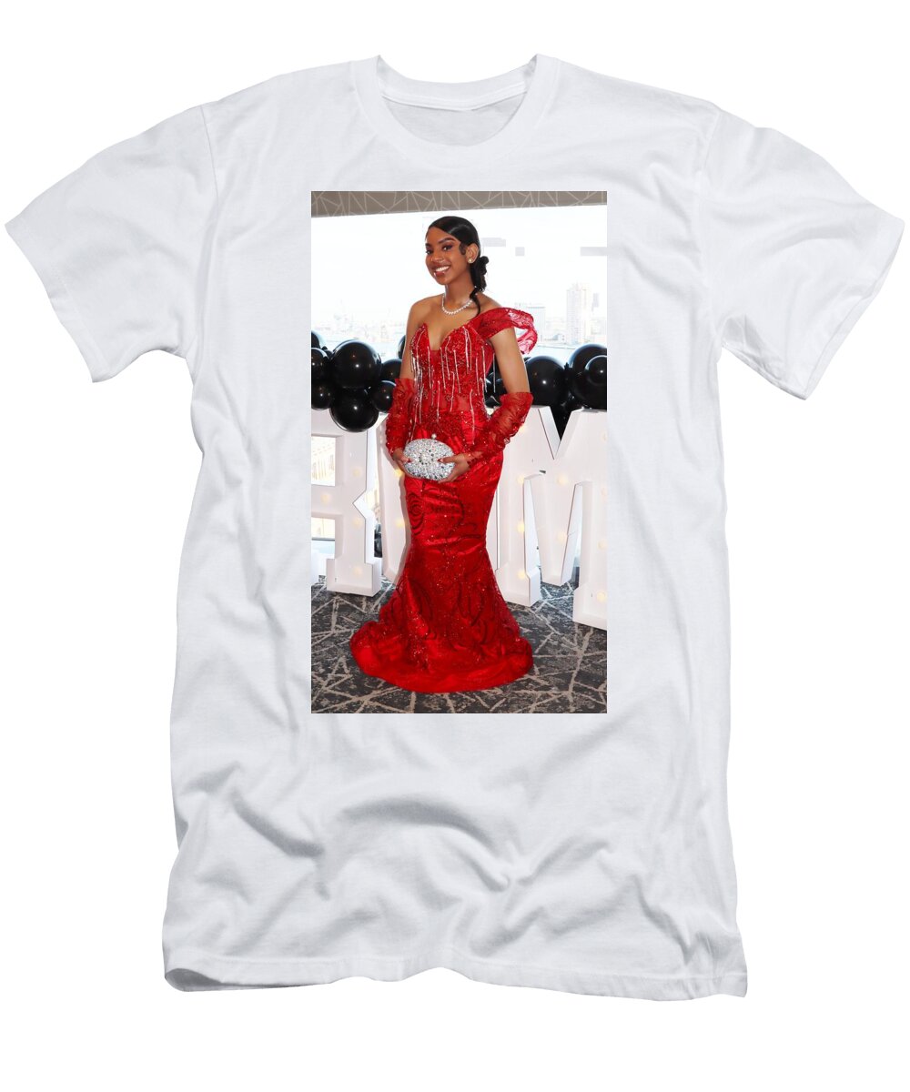 1 Elegant Red Evening Gown Microdac T-Shirt