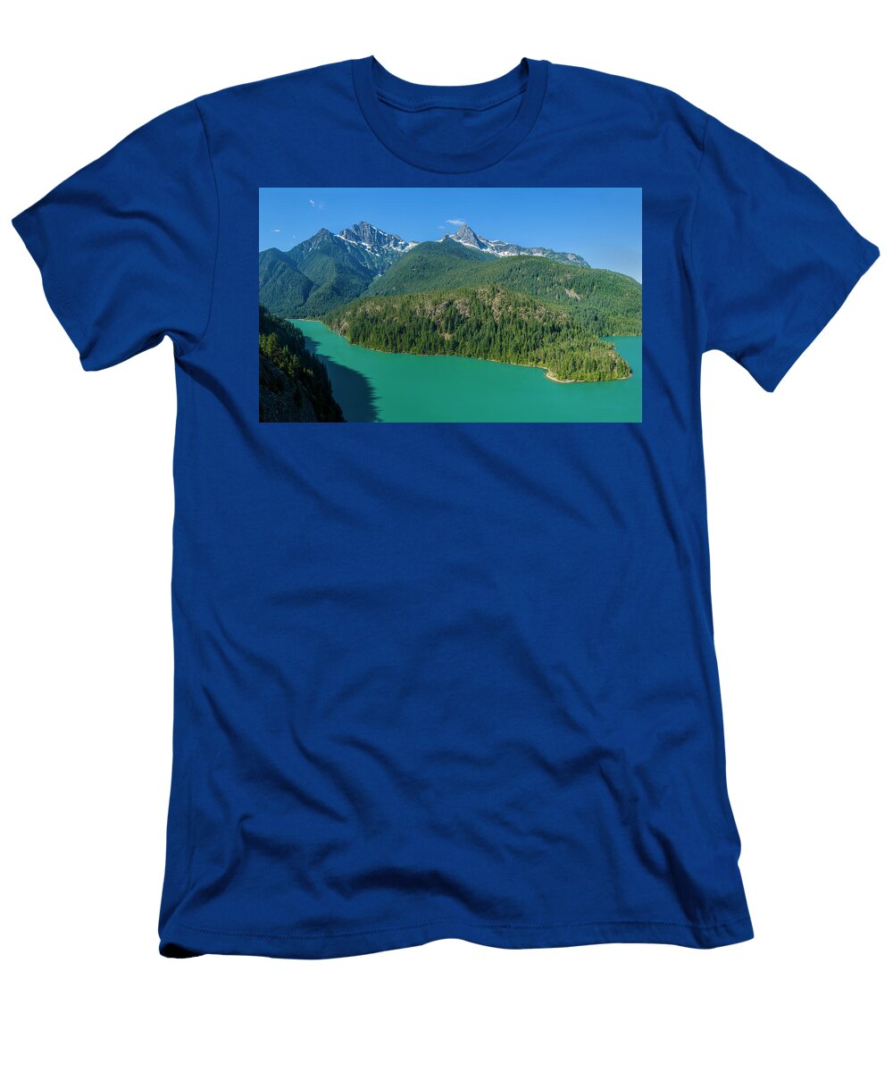 1 Elevated View of Diablo Lake North Panoramic Images T-Shirt