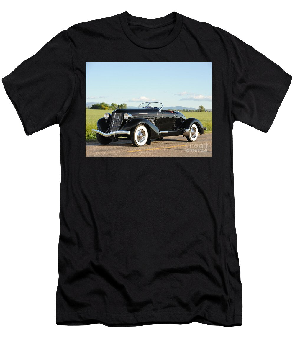 1 Exclusive American Retro Luxury Black 1936 Auburn 852 Sc Dual Ratio Supercharged Speedster Vladyslav Shapovalenko T-Shirt