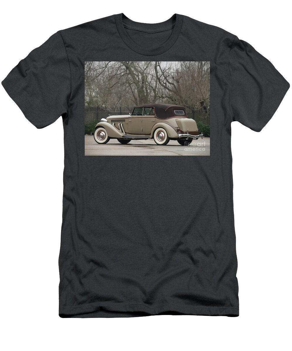 1 Exclusive American Retro Luxury Gray 1935 Auburn 851 Supercharged Dual Ratio Phaeton Sedan Vladyslav Shapovalenko T-Shirt