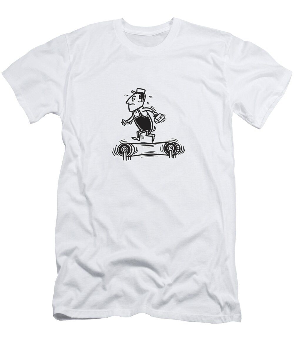 1 Factory Worker on Treadmill Csa Images T-Shirt