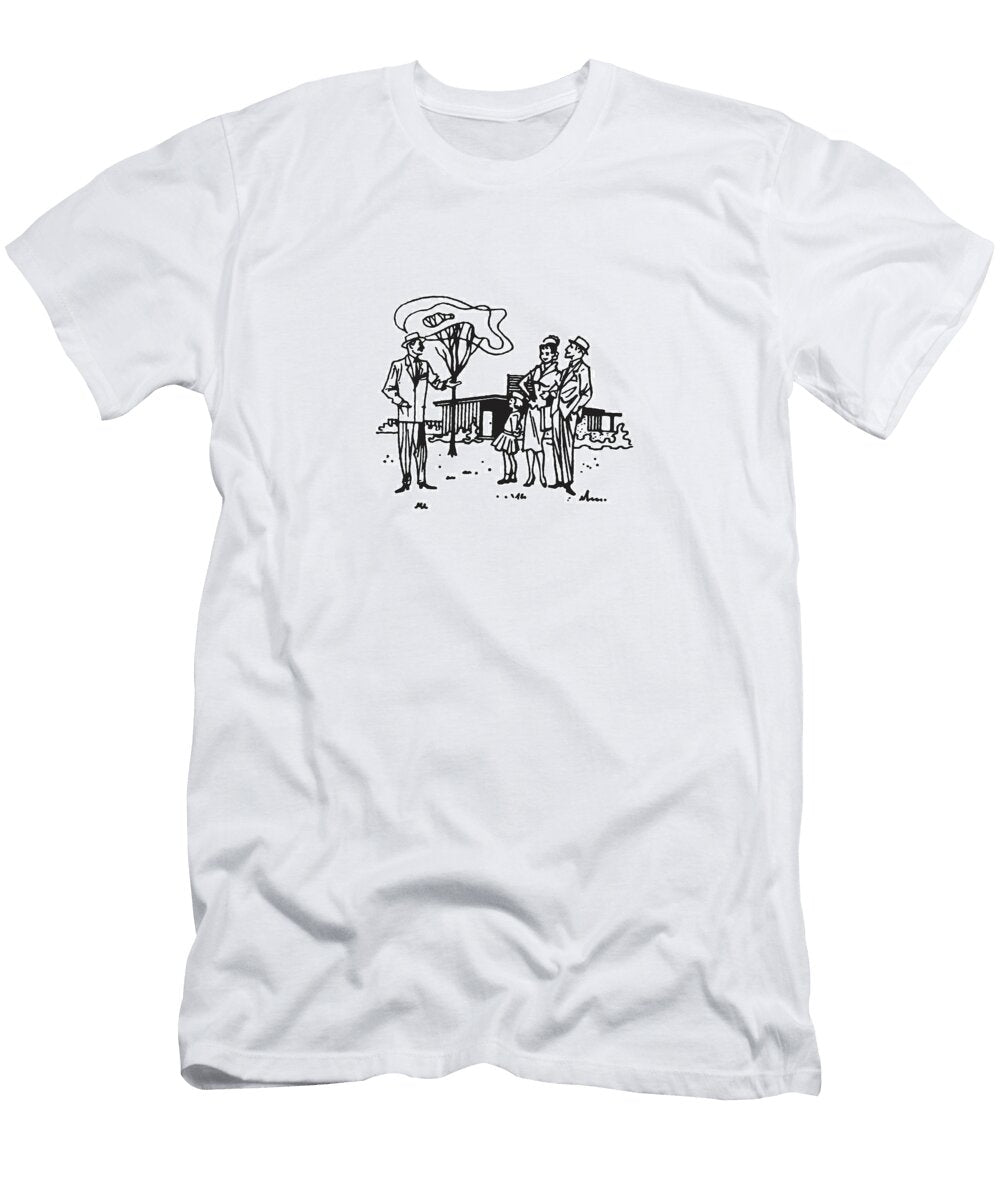 1 Family Standing Outside Home with Realtor Csa Images T-Shirt
