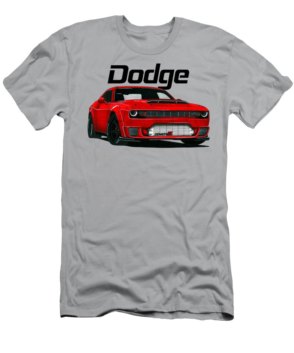 1 Famous Muscle Car Dodge Challenger Srt Demon 170 62l V8 Supercharged D170 Vladyslav Shapovalenko T-Shirt