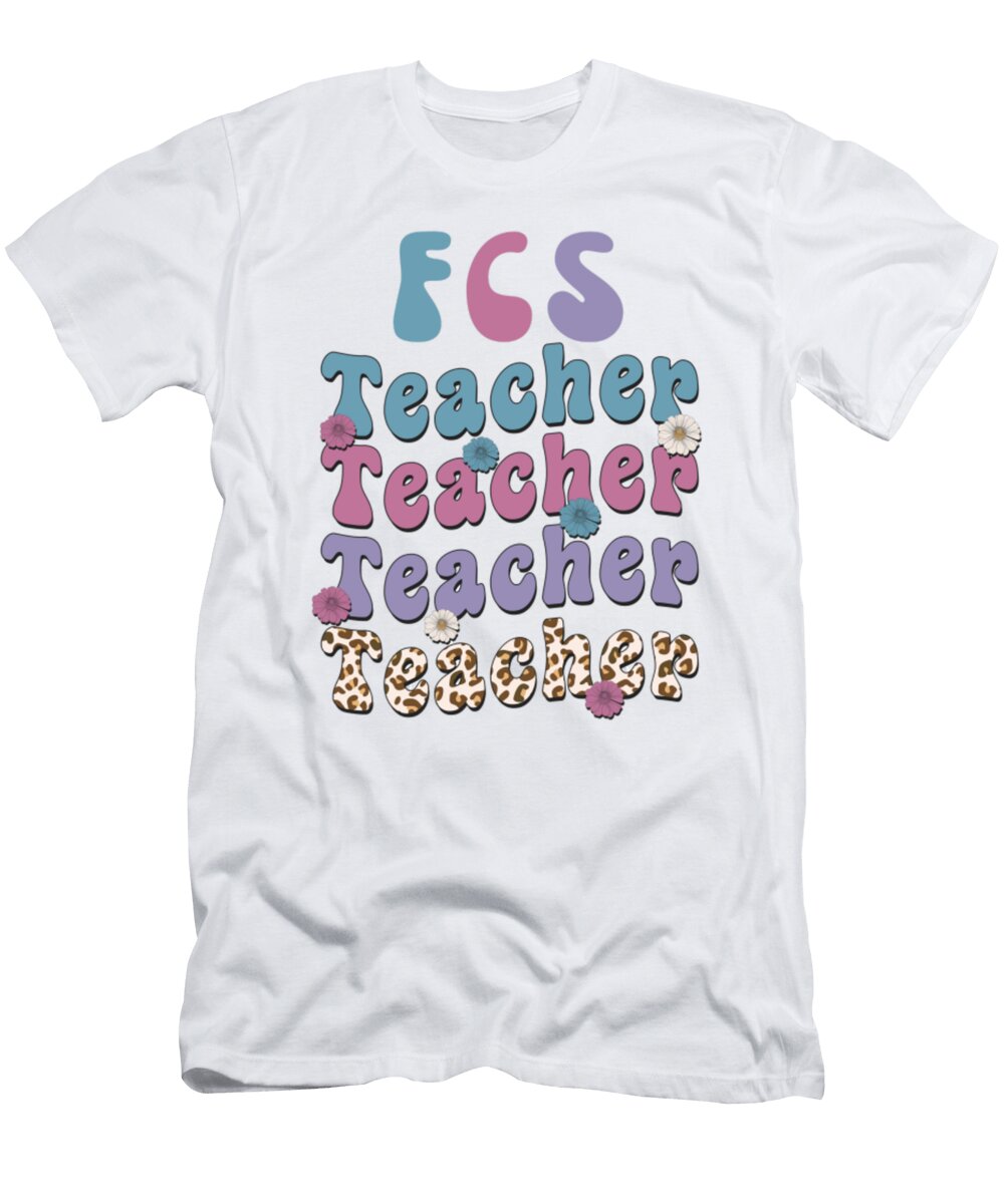1 Fcs Teacher and Gifts Retro Fonts Licensed Art T-Shirt