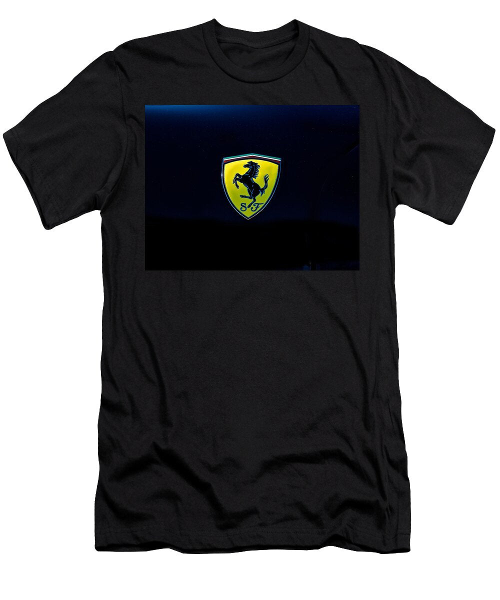 1 Ferrari Shield on Black Dave Koontz T-Shirt