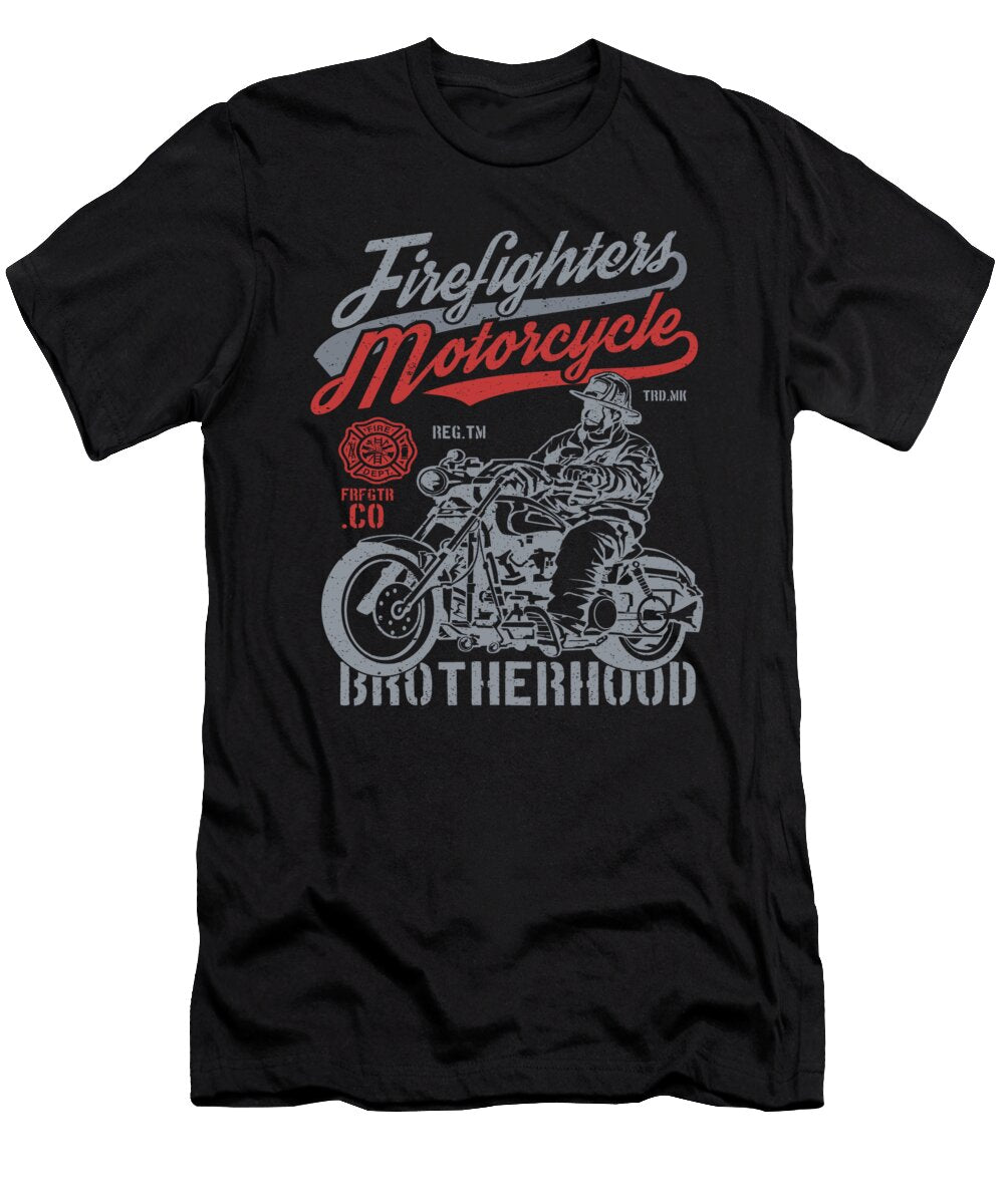 1 Firefighter Motorcycle Fireman Gift Motor Rider Florian Dold Art T-Shirt