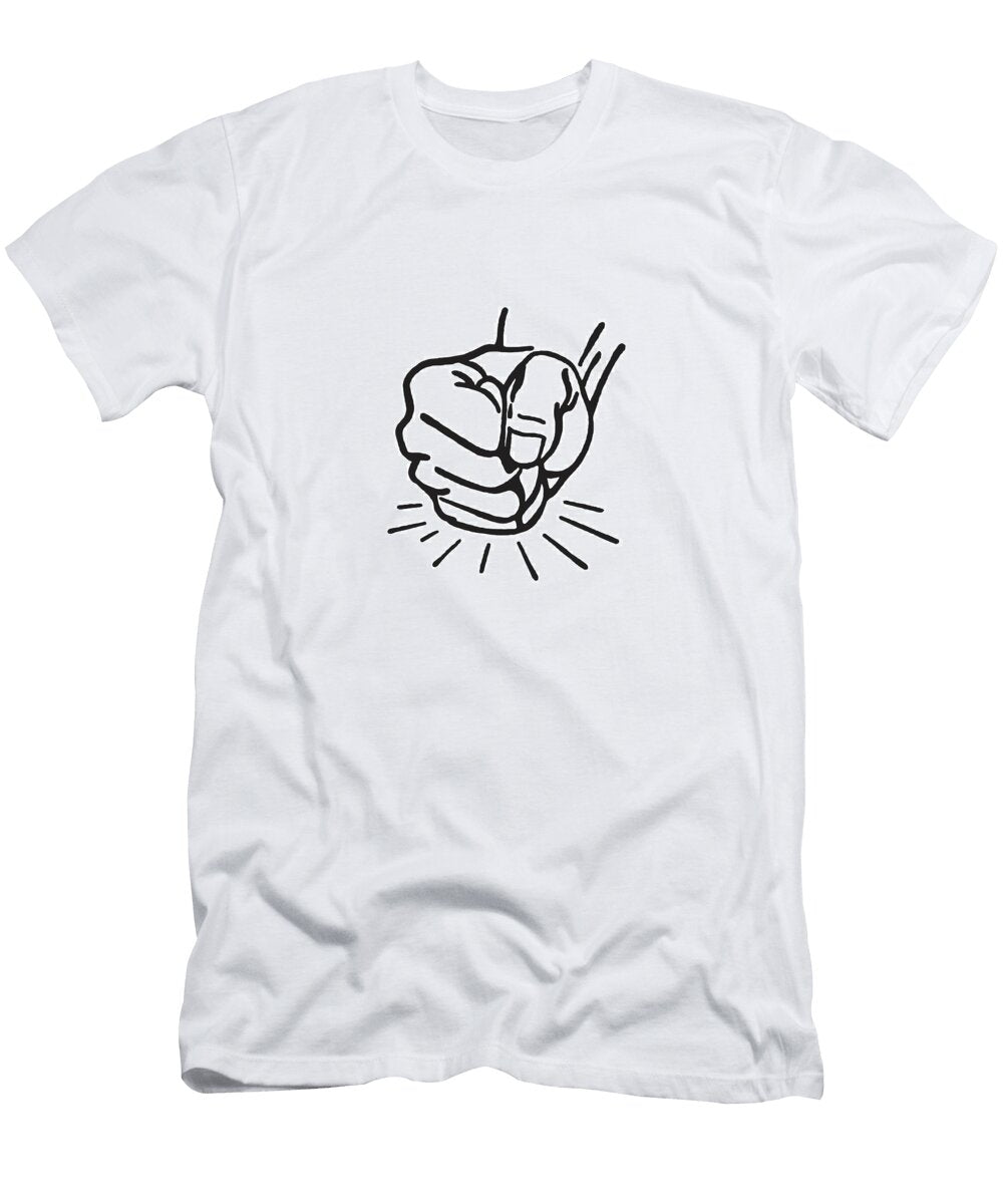 1 Fist Smashing Down on Surface Csa Images T-Shirt