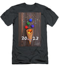 1 Flat Lay View At Waffer Cones with Rainbow Color Balls Digits a Olena Mykhaylova T-Shirt