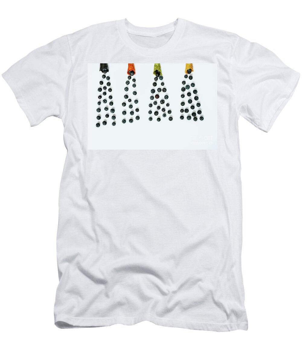 1 Four Waffle Ice Cream Filled with Blueberries Arranged in a Row Joaquin Corbalan T-Shirt