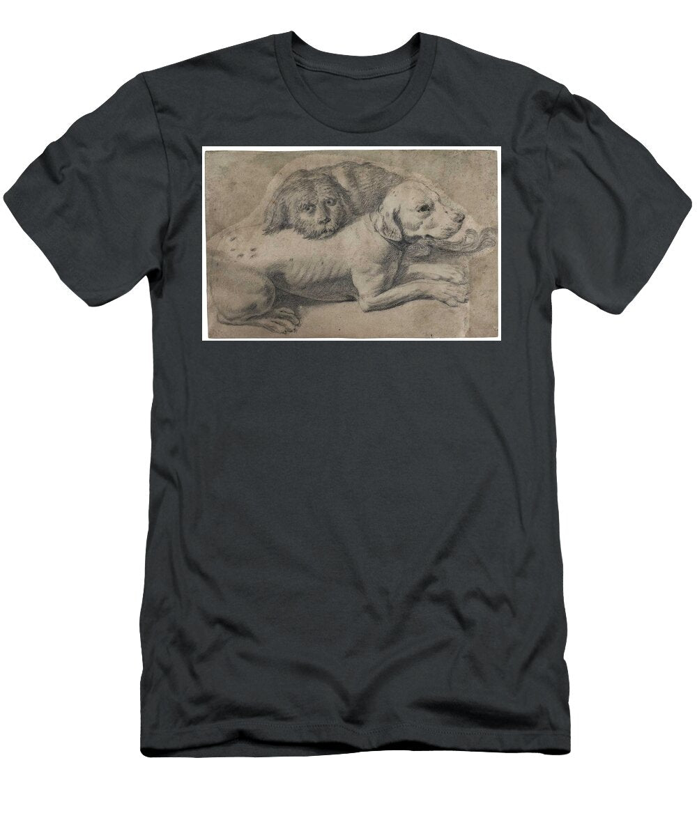 1 Francesco Fernandi Called Imperiali Study of Two Dogs Celestial Images T-Shirt
