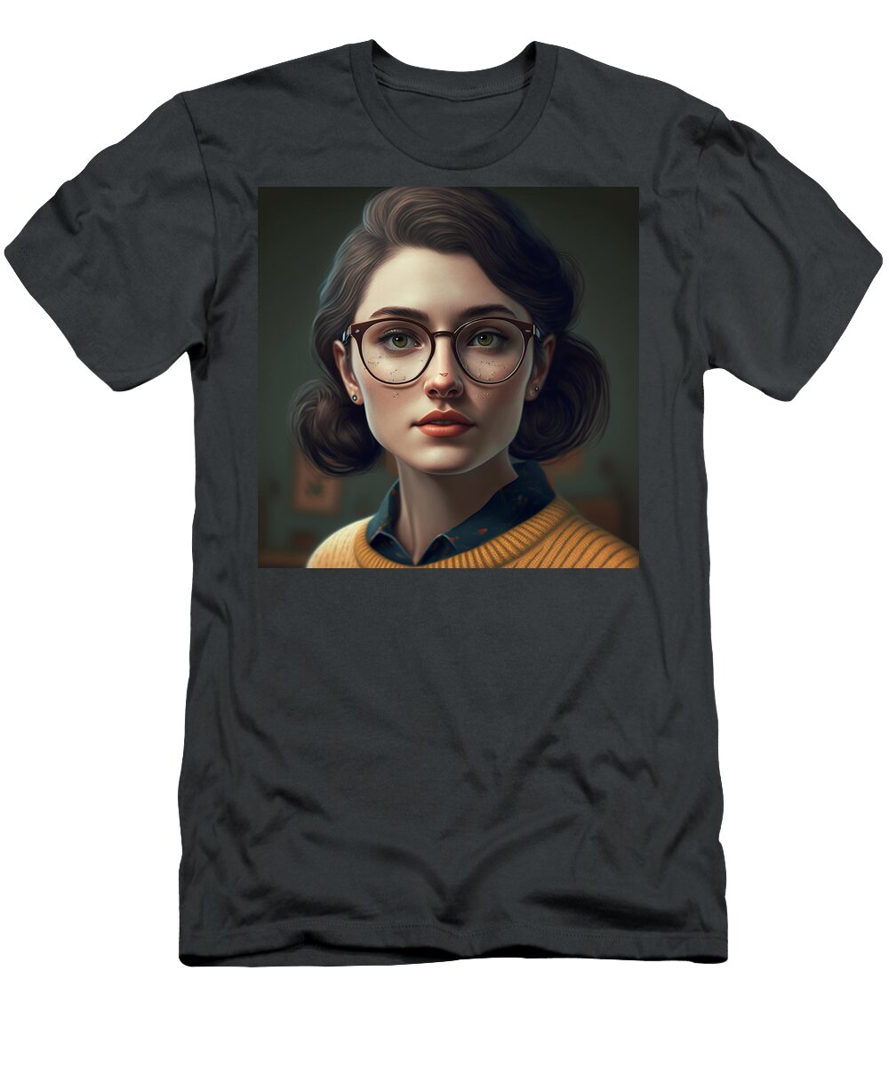 1 Full Shot of Rose Byrne As a Shy Awkward Nerd W By Asar Studios Celestial Images T-Shirt