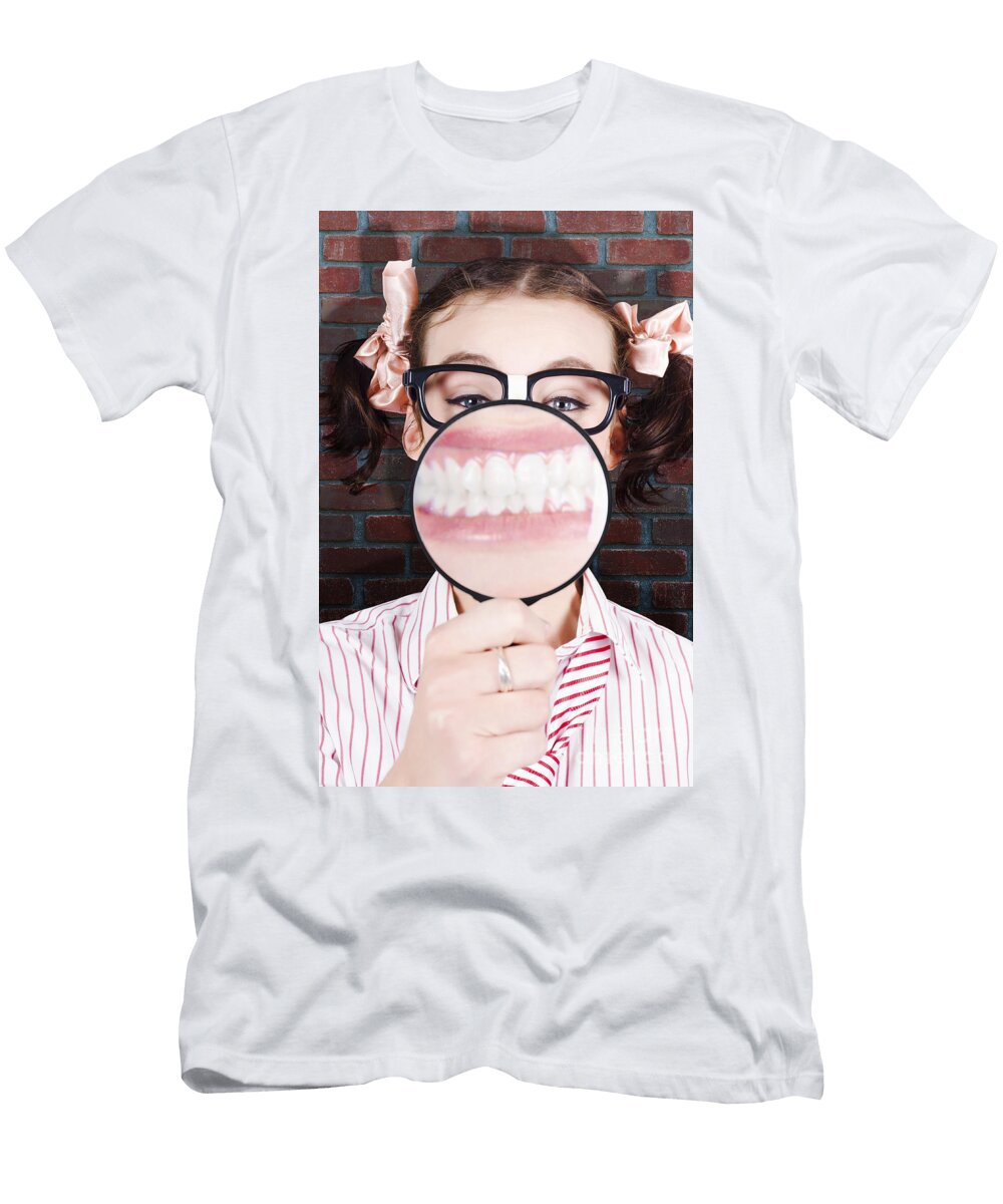 1 Funny Dentist Showing White Teeth and Big Smile Ryan Jorgensen T-Shirt