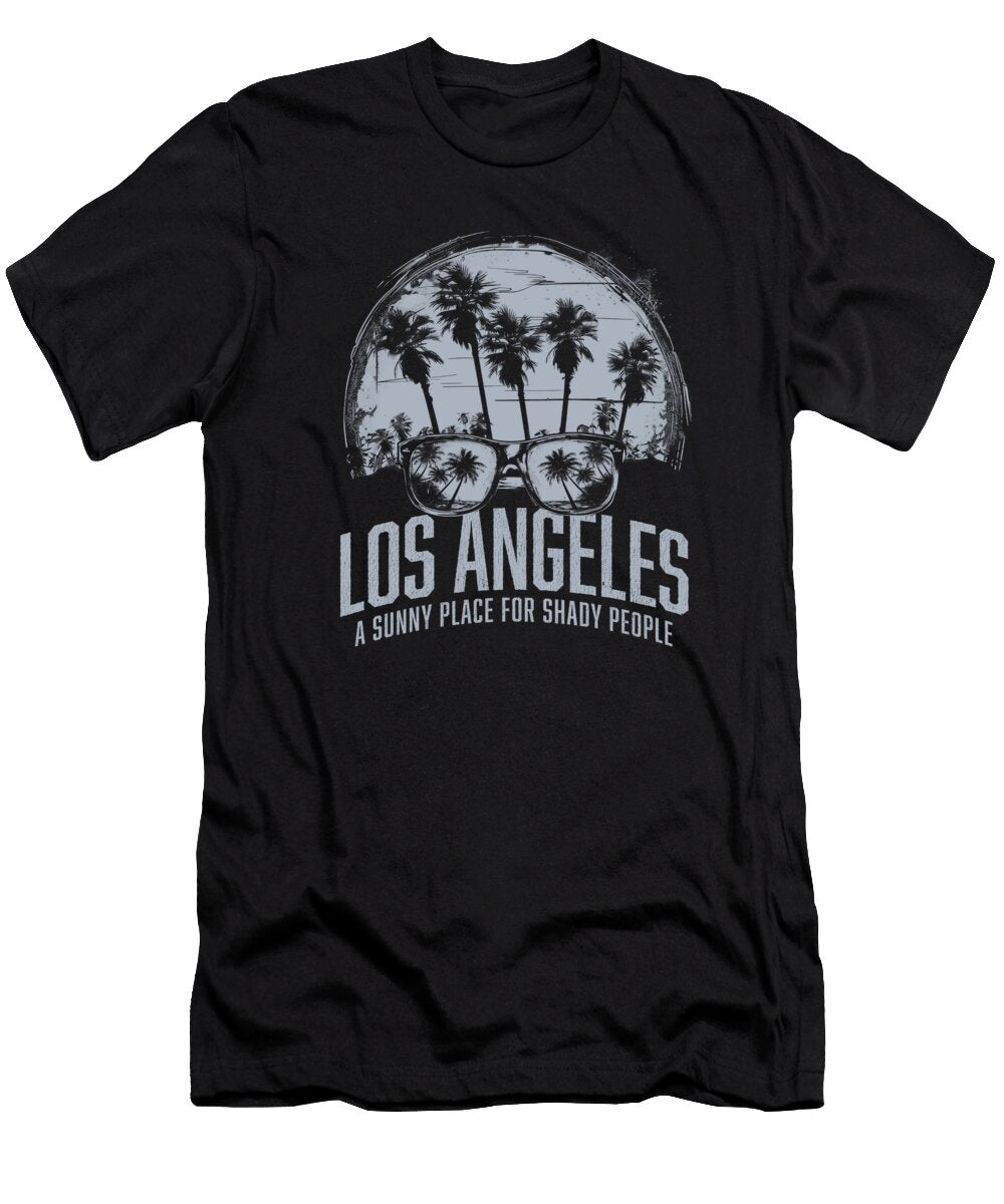 1 Funny Los Angeles Souvenir Sunny Place Shady People Vector Deluxe T-Shirt