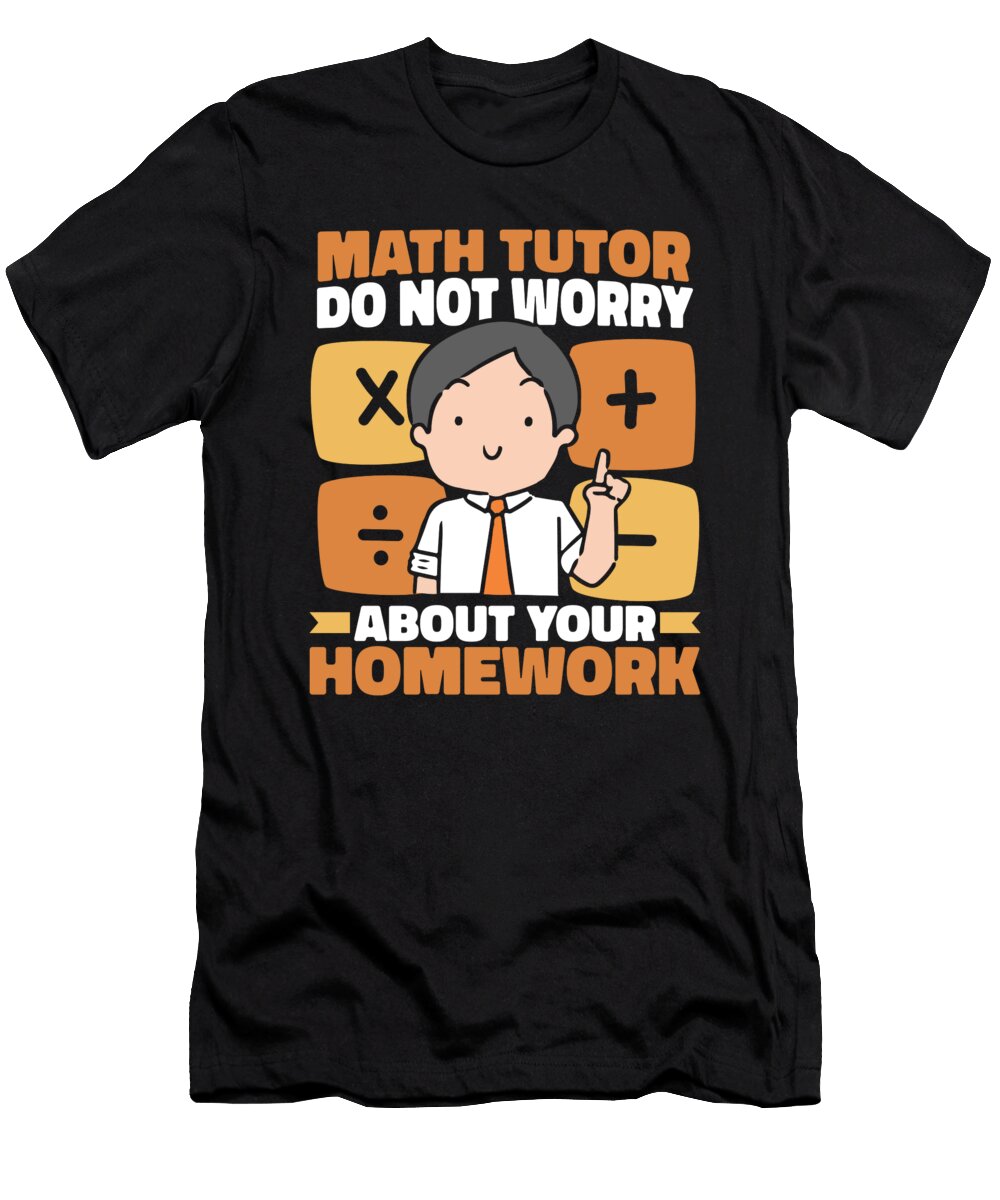 1 Funny Math Teacher Educator School Education Math Tutor Crazy Squirrel T-Shirt