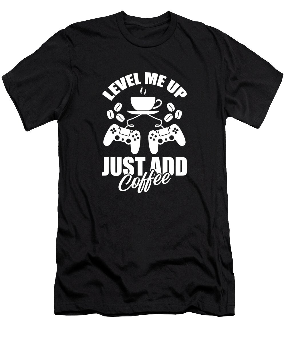 1 Gamer Coffee Gaming Video Games Crazy Squirrel T-Shirt