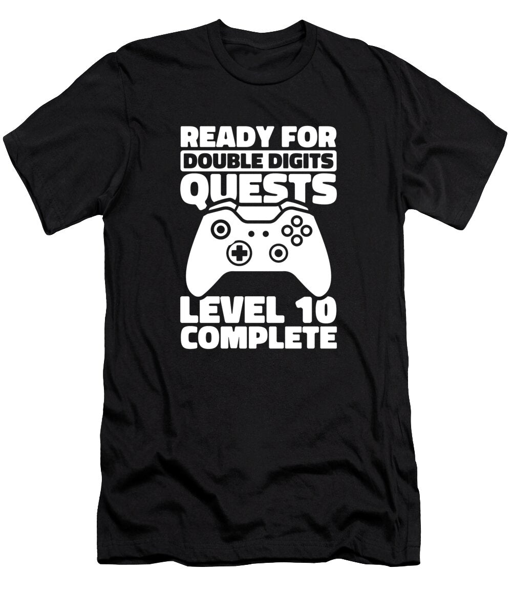 1 Gaming 10th Birthday Video Games 10 Year Old Gamer Crazy Squirrel T-Shirt