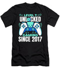 1 Gaming 7th Birthday Video Year Old Gamer Level 7 Unlocked Crazy Squirrel T-Shirt