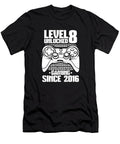 1 Gaming 8th Birthday Video Year Old Gamer Level 8 Unlocked Crazy Squirrel T-Shirt