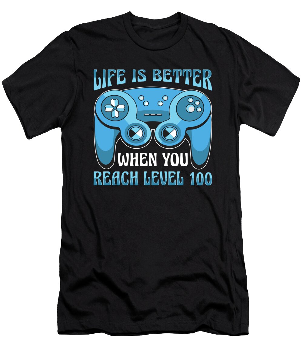 1 Gaming Controller Gamer Video Games Crazy Squirrel T-Shirt
