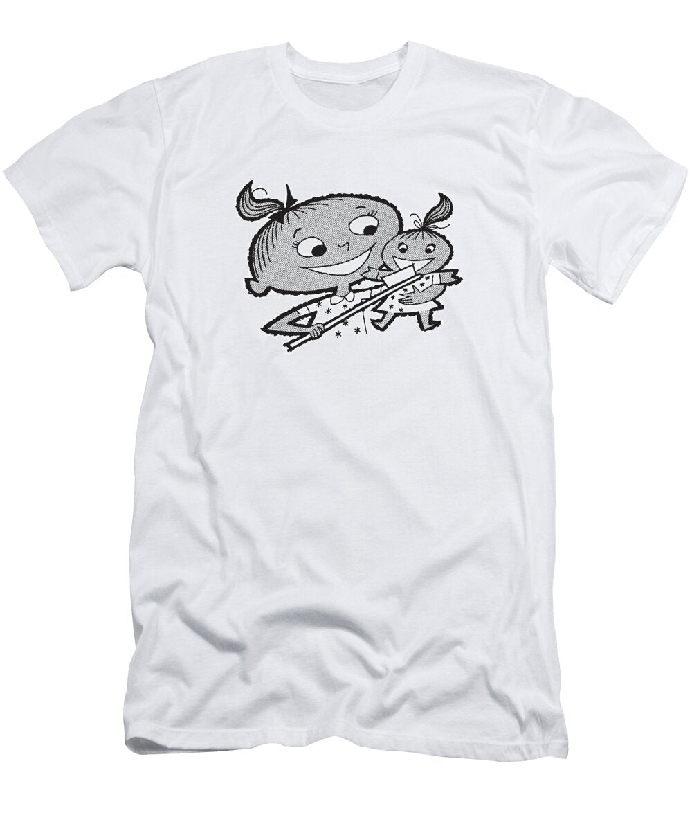 1 Girl Brushing Her Dolls Teeth Csa Images T-Shirt