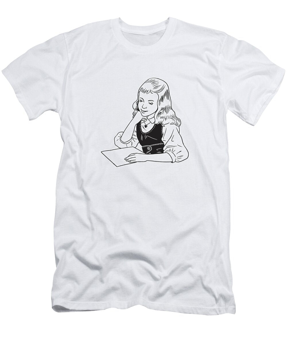 1 Girl Doing Homework Csa Images T-Shirt