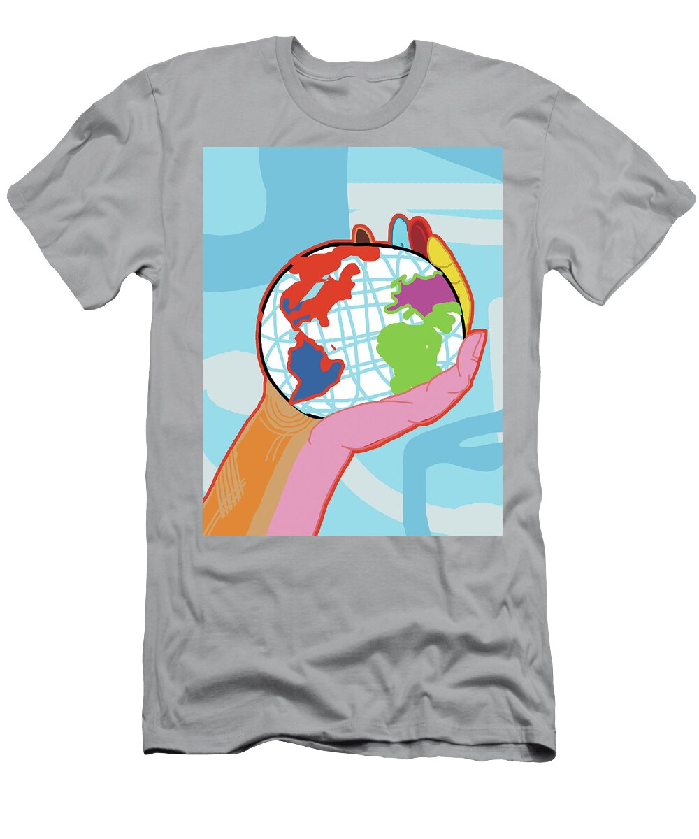1 Hand Holding a Globe Csa Images T-Shirt