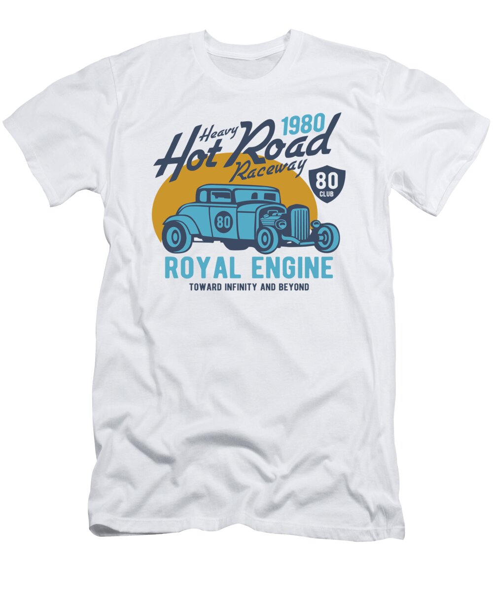 1 Heavy Hot Road Raceway Vintage Classic Autocar Florian Dold Art T-Shirt