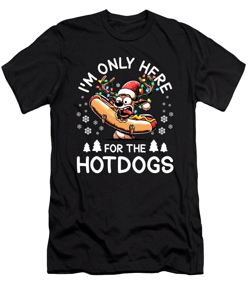 1 Hotdog Christmas Reindeer Zimstarus T-Shirt
