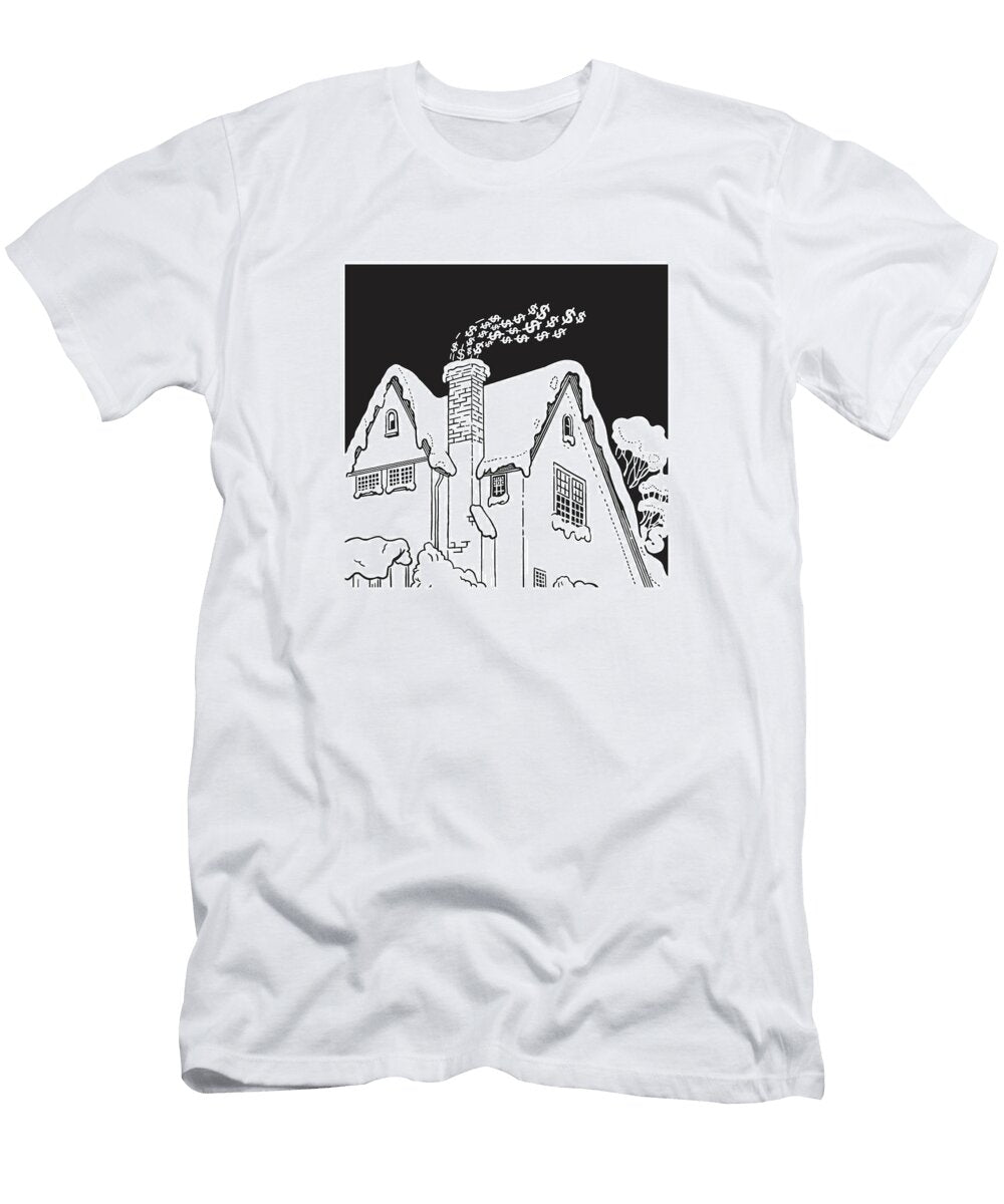 1 House Roof Covered in Snow Csa Images T-Shirt