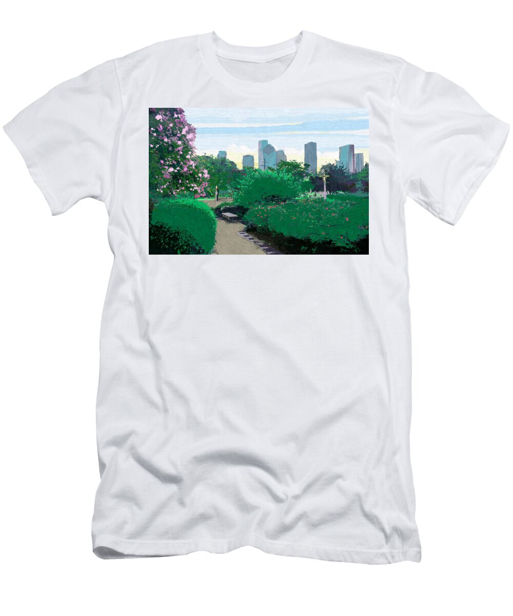 1 Houston Skyline Over Buffalo Bayou Park D Tao T-Shirt