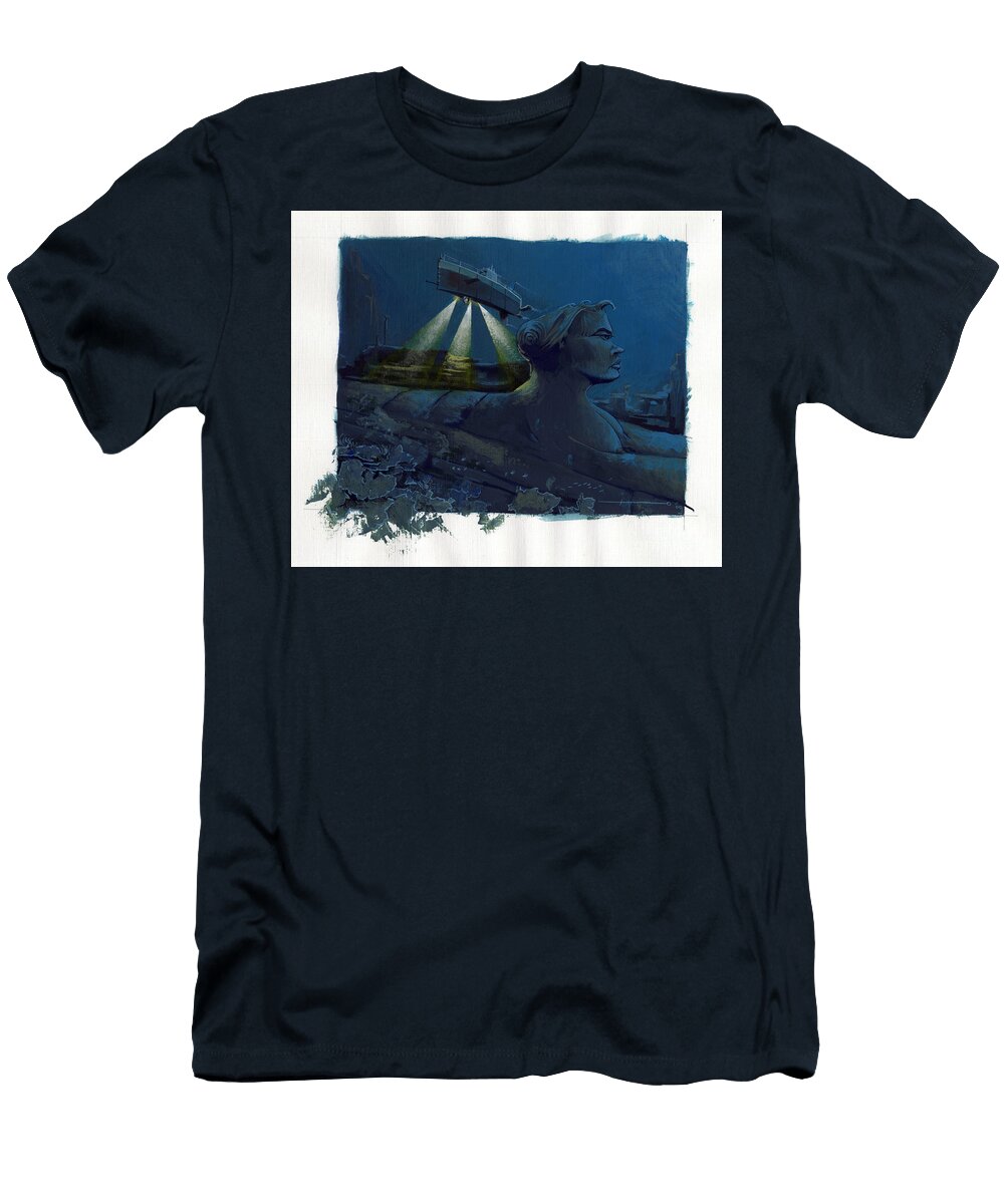 1 Illustration of the Myth of the Island Disappeared Under the Atlantis Sea Alessandro Lonati T-Shirt