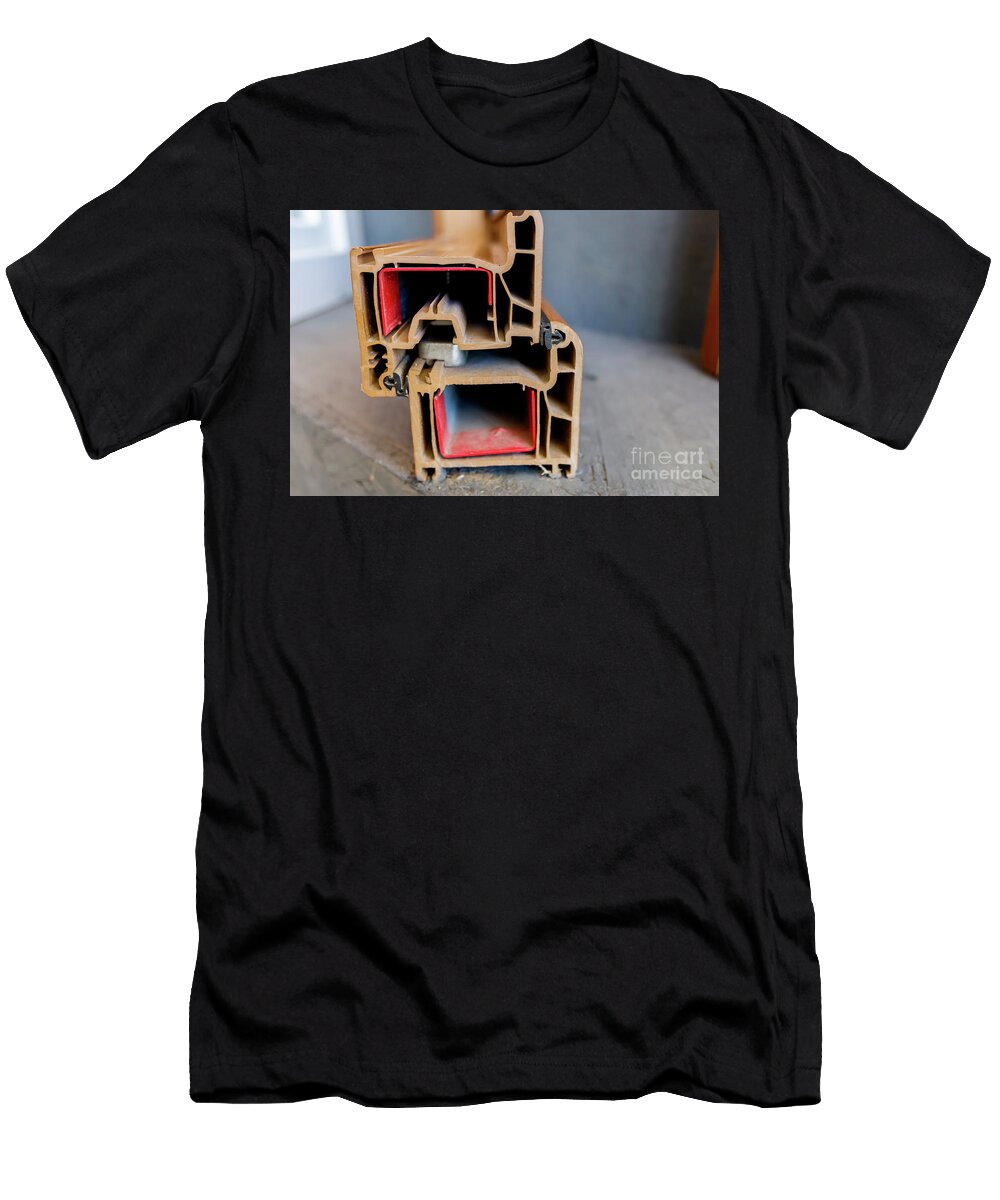 1 Inner Section Cut From the Profile of the Pvc Frame of a Window Joaquin Corbalan T-Shirt