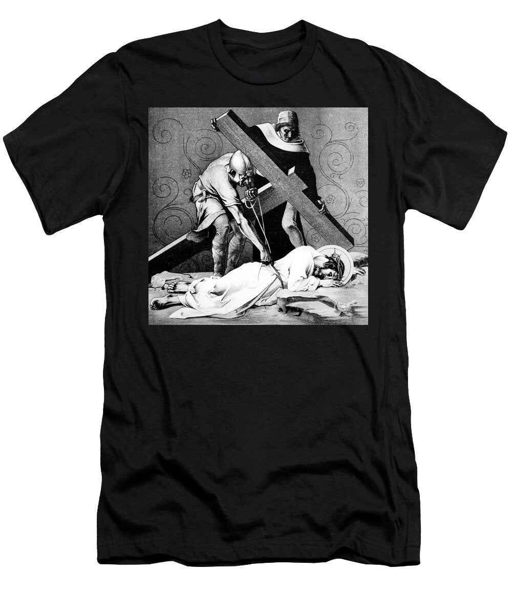1 Jesus Falls the Third Time 9th Station of the Cross Martin Feuerstein T-Shirt