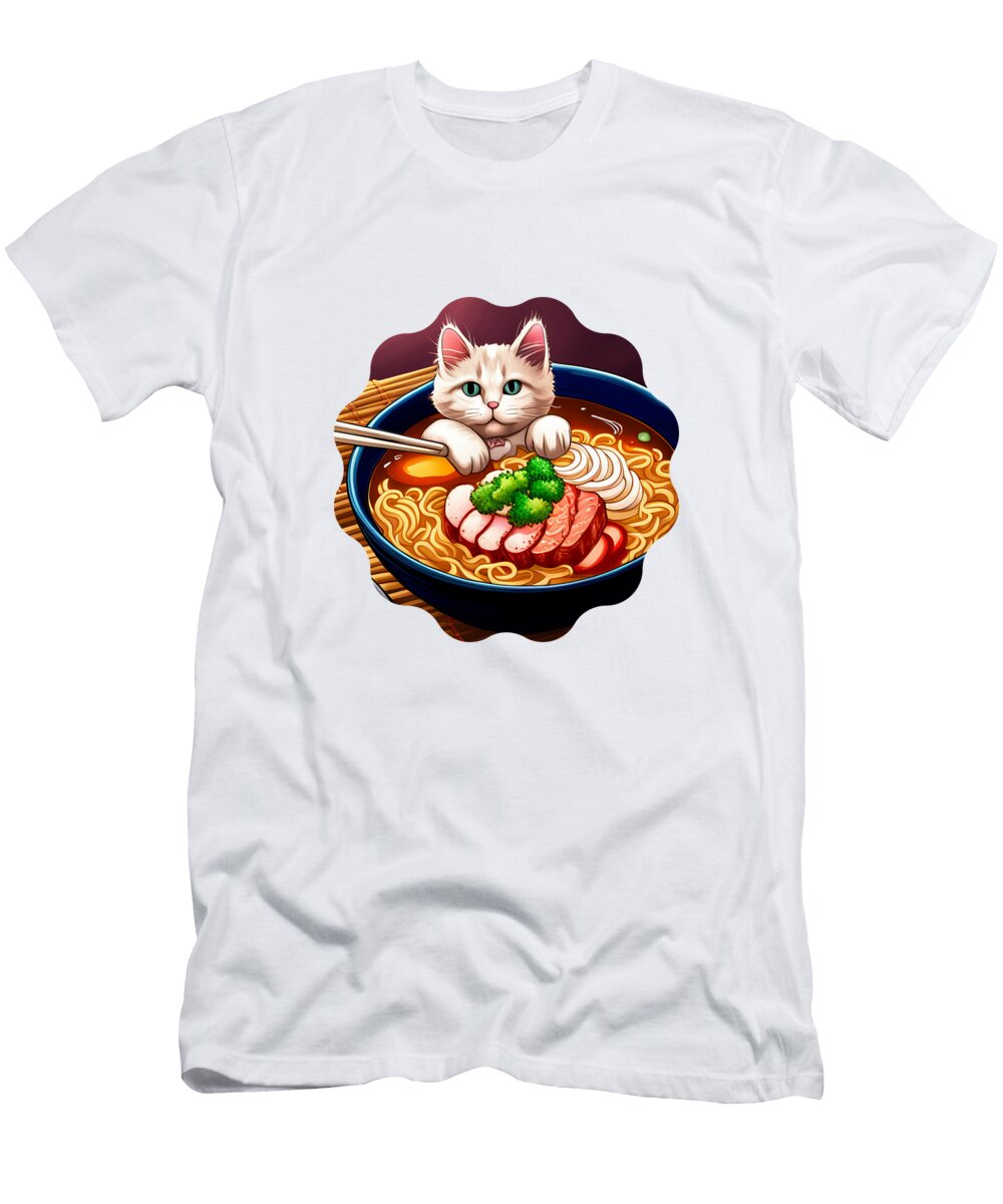 1 Kawaii Vintage Japanese Ramen Cat Genxarts T-Shirt
