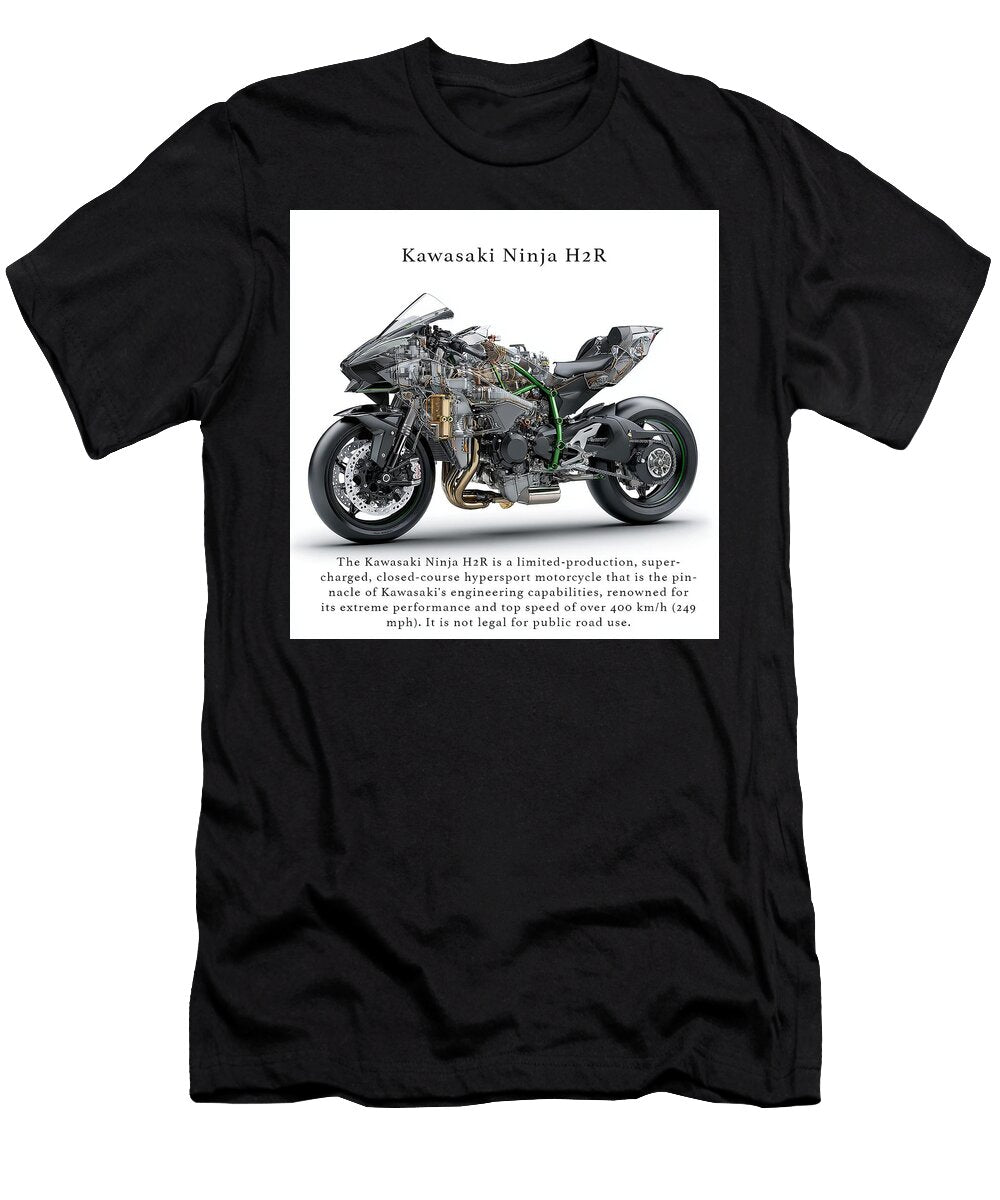 1 Kawasaki Ninja H2r Motorcycle Kevin Walker and Pixel Reverie T-Shirt