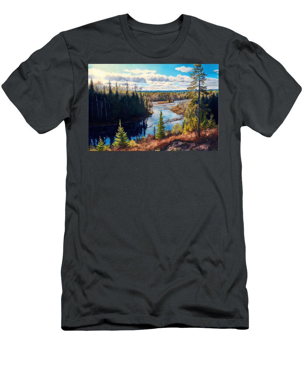 1 Kenogami River Ontario Canada in a Jack Kirby S By Asar Studios Celestial Images T-Shirt