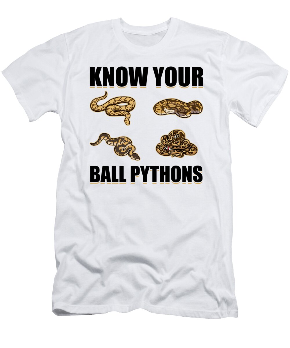 1 Know Your Ball Pythons Snake Boa Pet Reptile Florian Dold Art T-Shirt