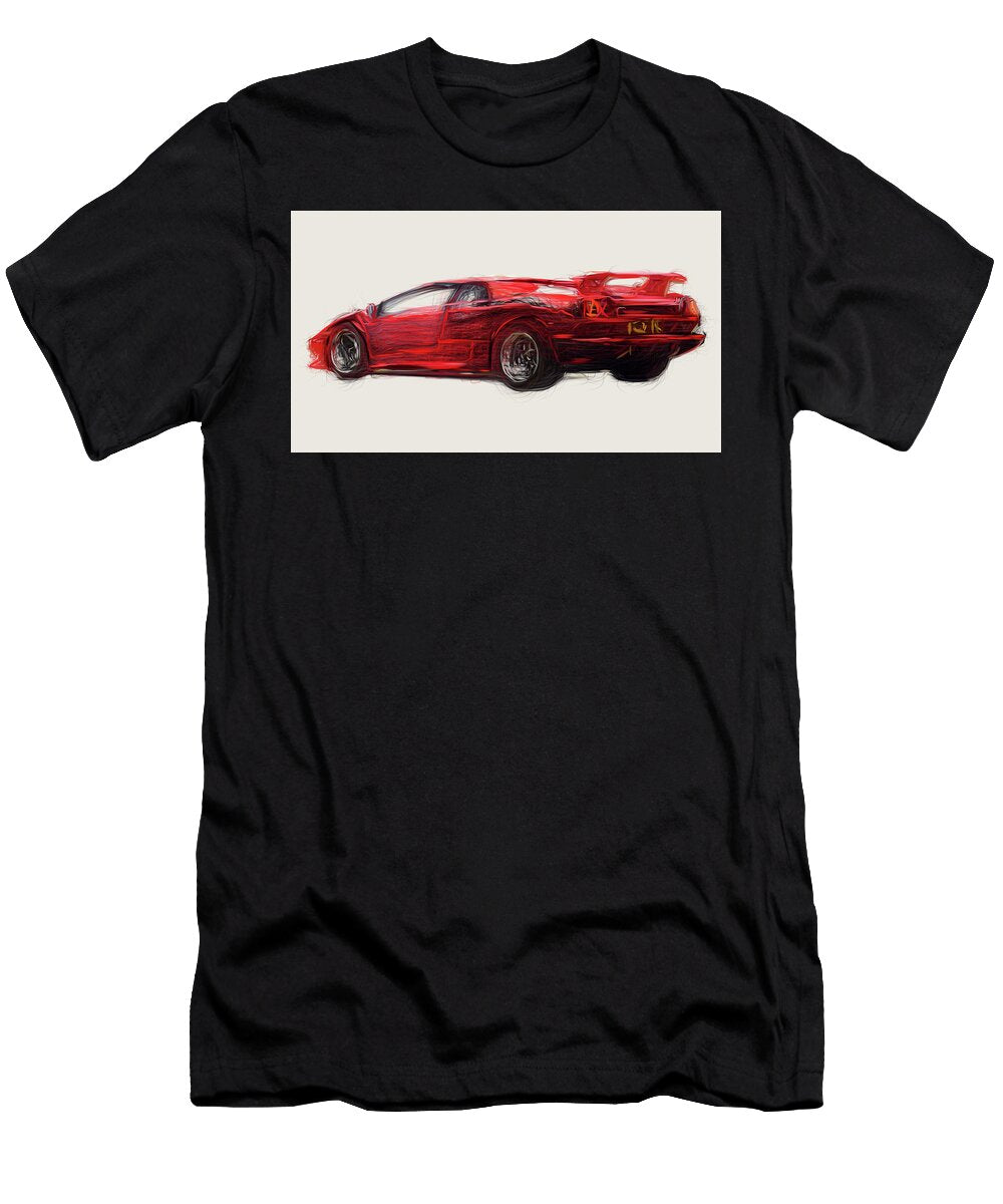 1 Lamborghini Diablo Drawing Carstoon Concept T-Shirt