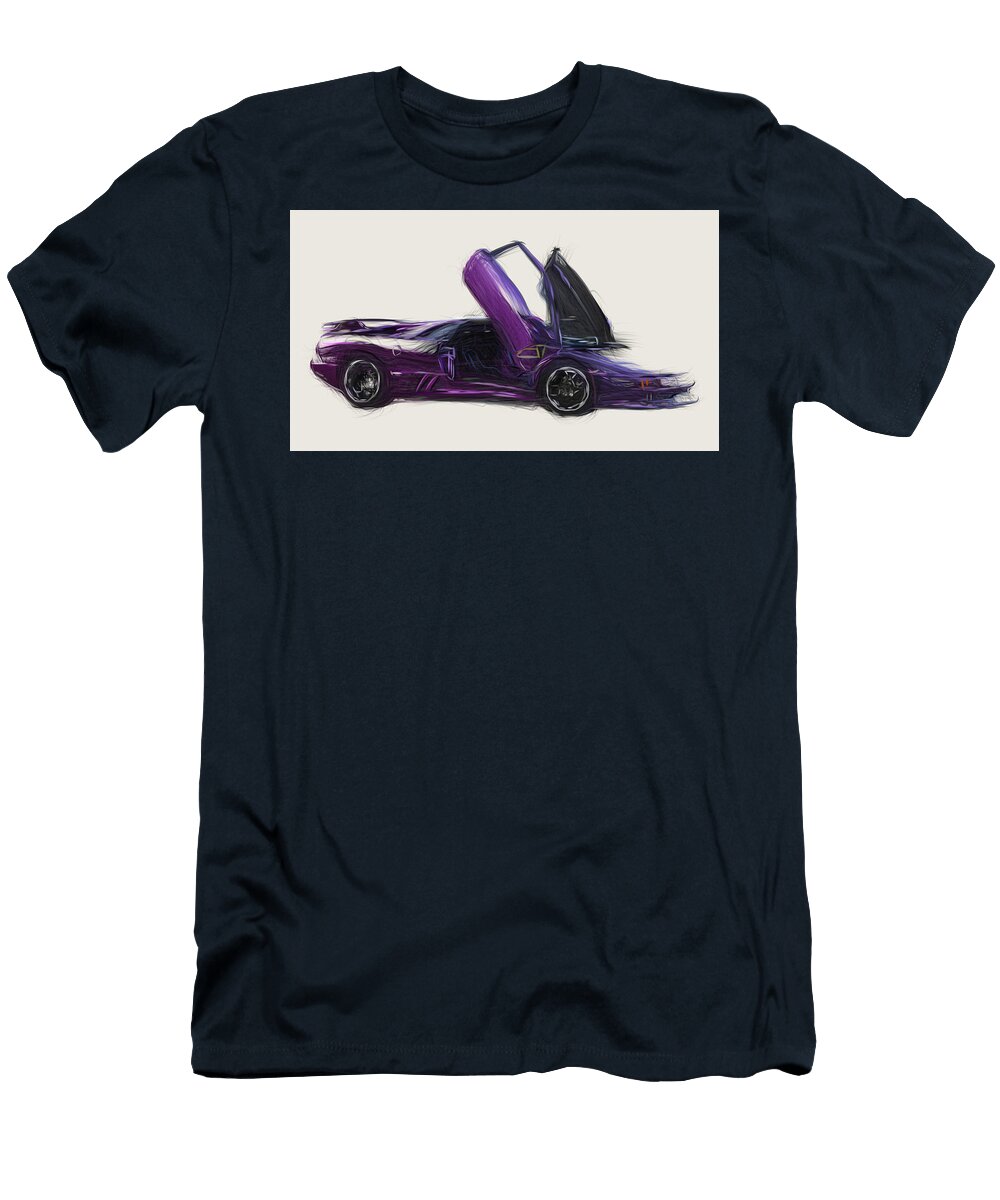 1 Lamborghini Diablo Se30 Car Drawing Carstoon Concept T-Shirt