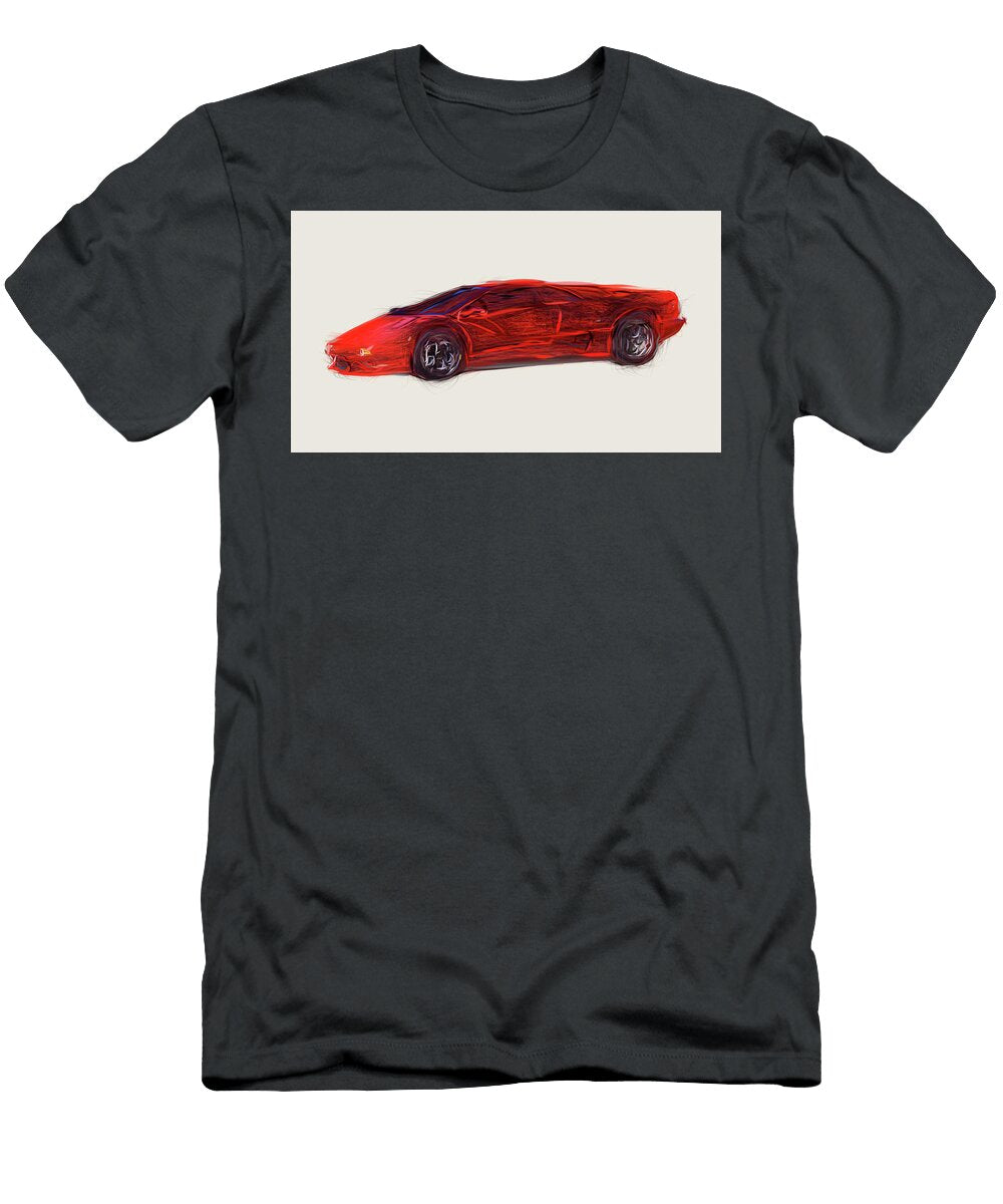 1 Lamborghini Diablo Vt Drawing Carstoon Concept T-Shirt