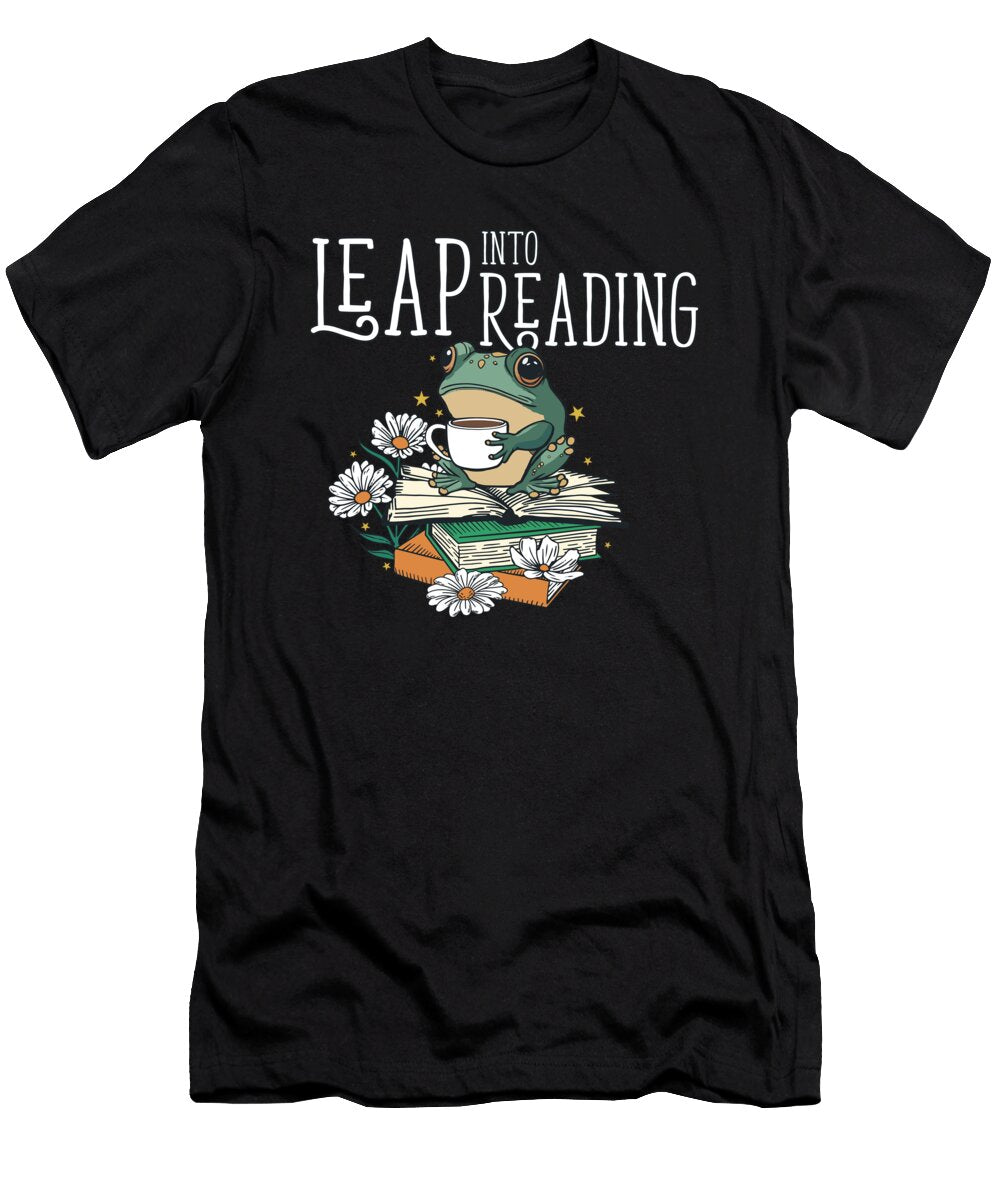 1 Leap Into Reading Cute Frog Bookworm Love to Read Maximus Designs T-Shirt